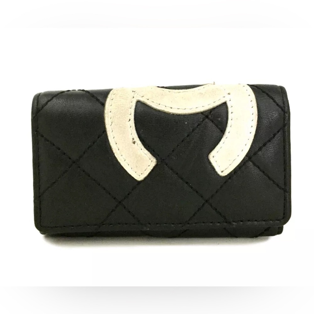 CHANEL Combon Line CC Logo Lambskin 6 Ring Key Case